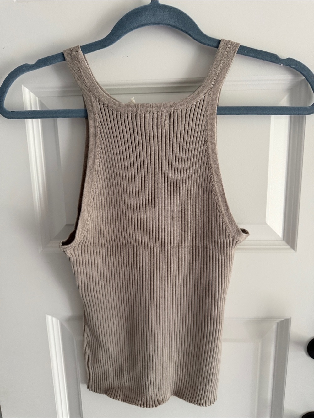By Together Taupe Ribbed Racerback Tank large - Picture 3 of 6